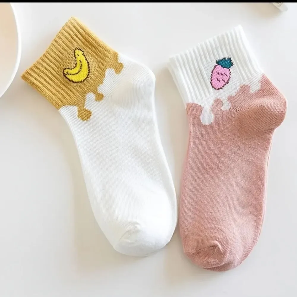 FUN cotton blend fruit ankle sock bundle CHERRY DESIGN